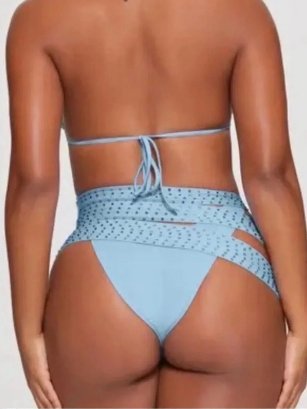 NWT - SKIMS- Rhinestone Swim Strappy Cover Up Skirt - Iris Blue - Small